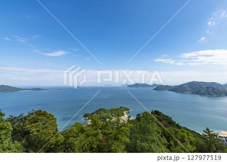 高見山展望台から望む瀬戸内海の島々　広島県尾道市 127977519