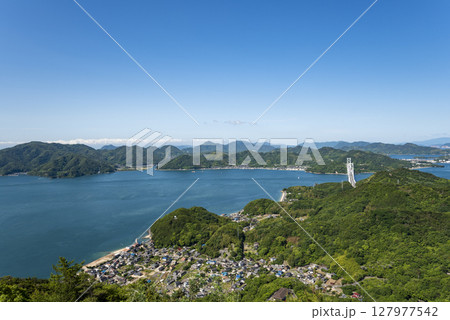 高見山展望台から望む瀬戸内海の島々 広島県尾道市 高見山展望台から望む瀬戸内海の島々 広島県尾道市 127977542