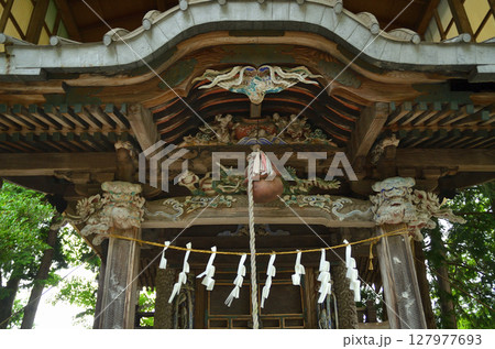 埼玉県秩父市下吉田　椋(むく)神社内　八幡宮旧本殿 127977693