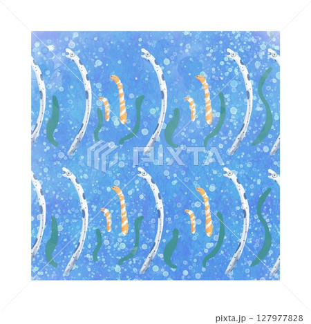 チンアナゴと海の泡・シームレスパターン   Seamless Pattern – Garden Ee 127977828