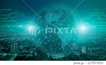 「デジタルが描く未来の地球2 127977835