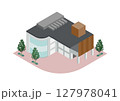 イラスト素材｜アイソメトリック_建物07 127978041