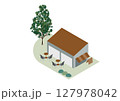 イラスト素材｜アイソメトリック_建物08 127978042