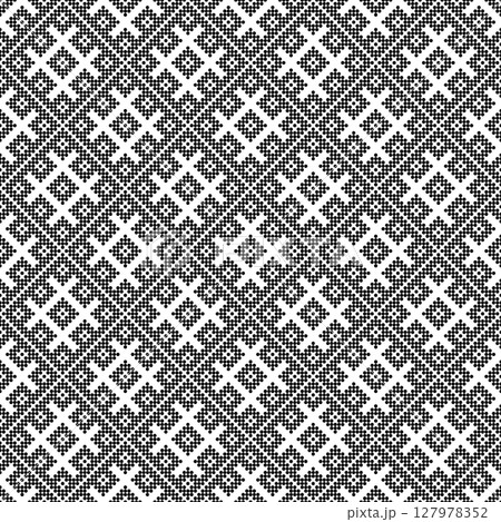 Seamless pattern based on Japanese traditiolal craft kogin . Seamless pattern based on Japanese traditiolal craft kogin . 127978352
