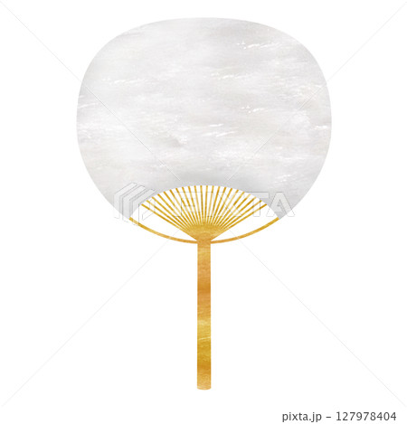 白い無地のうちわ 白い無地のうちわ 127978404