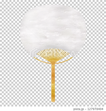 白い無地のうちわ 白い無地のうちわ 127978404