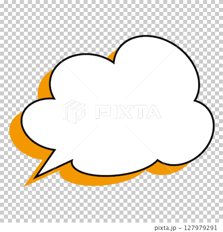 シンプルな吹き出しのイラスト もこもこ シンプルな吹き出しのイラスト もこもこ 127979291