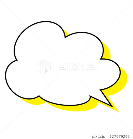 シンプルな吹き出しのイラスト もこもこ シンプルな吹き出しのイラスト もこもこ 127979292