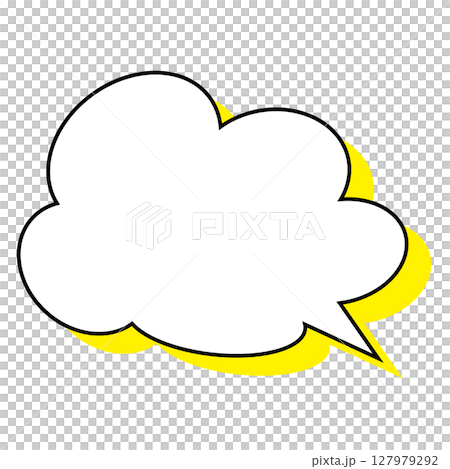 シンプルな吹き出しのイラスト もこもこ シンプルな吹き出しのイラスト もこもこ 127979292
