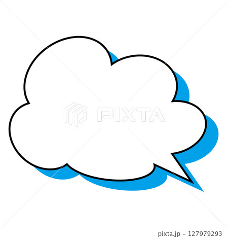 シンプルな吹き出しのイラスト もこもこ シンプルな吹き出しのイラスト もこもこ 127979293