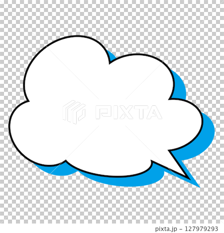 シンプルな吹き出しのイラスト もこもこ シンプルな吹き出しのイラスト もこもこ 127979293