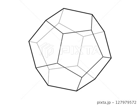 3D model of dodecahedron shape, vector illustration platonic solid isolated on a white background  127979572
