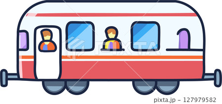 シンプルな通勤電車のイラスト 127979582