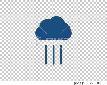 雨雲と雨のアイコンのイラスト 127980739