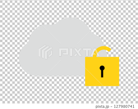鍵の開いたクラウドデータのアイコンのイラスト 鍵の開いたクラウドデータのアイコンのイラスト 127980741