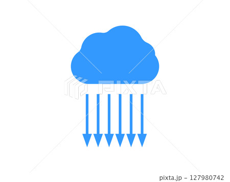 集中豪雨、ゲリラ豪雨のアイコンのイラスト 集中豪雨、ゲリラ豪雨のアイコンのイラスト 127980742