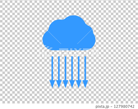 集中豪雨、ゲリラ豪雨のアイコンのイラスト 集中豪雨、ゲリラ豪雨のアイコンのイラスト 127980742