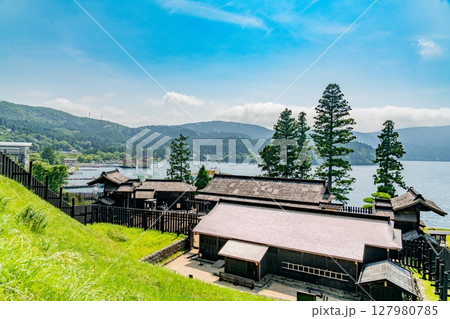 箱根関所 遠見番所からの景色 箱根関所 遠見番所からの景色 127980785