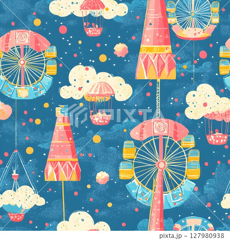 Whimsical Fairytale Carnival Scene. Whimsical Fairytale Carnival Scene. 127980938