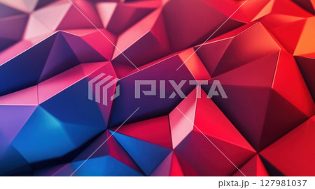 abstract geometric red and blue polygonal background 127981037