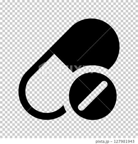 Capsule medicine and pills icons Capsule medicine and pills icons 127981943