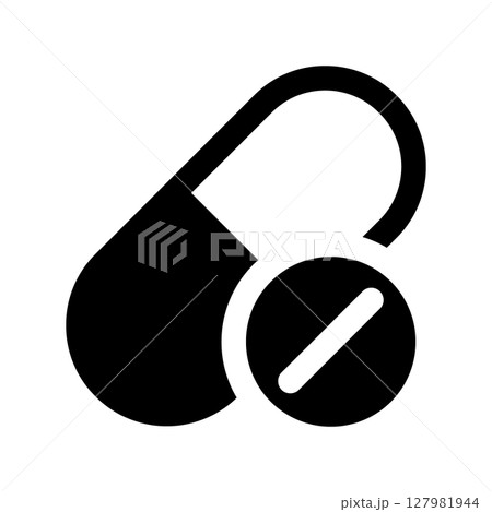 カプセル薬と錠剤のアイコン 127981944