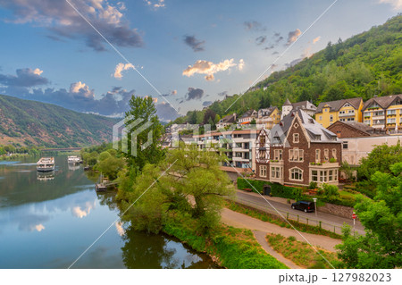 Moselle riverside in Cochem, Germany 127982023
