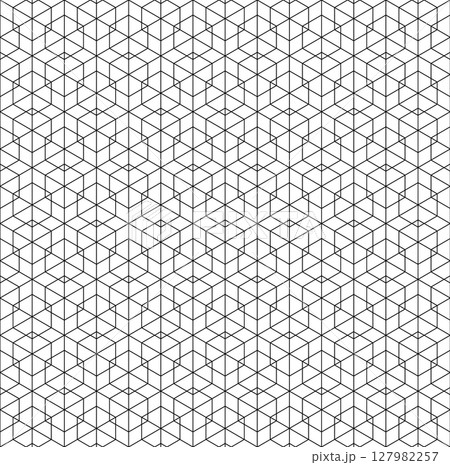 Seamless traditional Japanese ornament Kumiko.Black color lines. Seamless traditional Japanese ornament Kumiko.Black color lines. 127982257