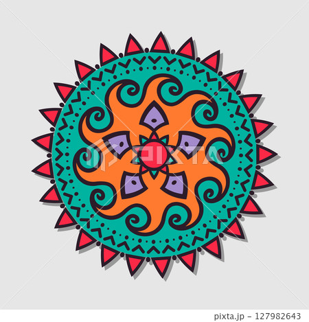 Vector bright mandala Vector bright mandala 127982643
