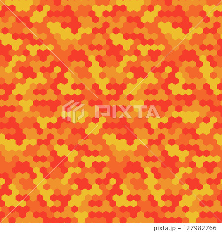 Orange seamless pattern vector hexagons of geometric shapes. 127982766