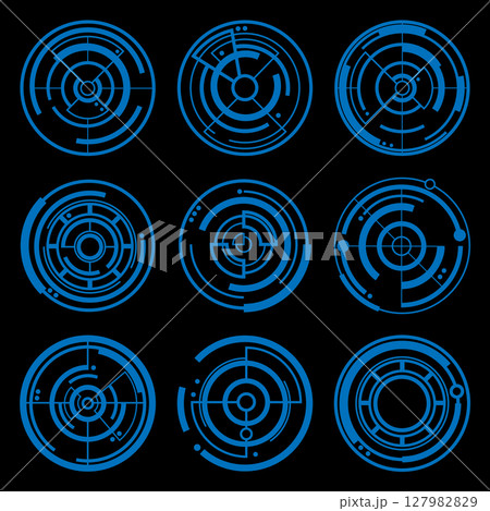 Creative vector illustration of crosshairs icon set isolated on transparent background. Creative vector illustration of crosshairs icon set isolated on transparent background. 127982829