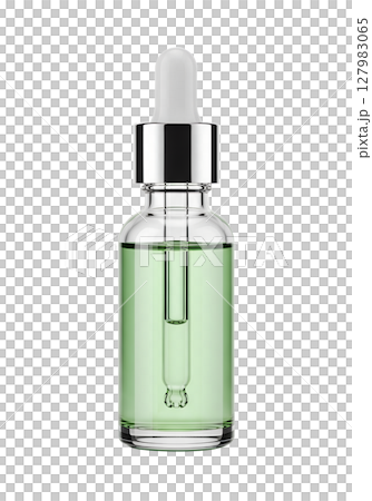 Cosmetic serum bottle isolated on transparent background, skin care product mockup 127983065