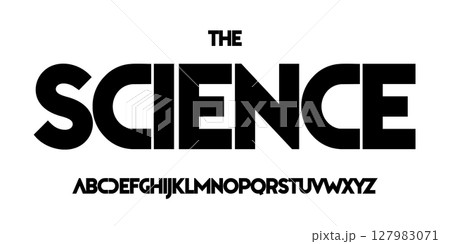 Science technology font, futuristic alphabet for scientific headline, medical digital product logo, display device typography, app UI typographic design. Modern vector typeset. Science technology font, futuristic alphabet for scientific headline, medical digital product logo, display device typography, app UI typographic design. Modern vector typeset. 127983071