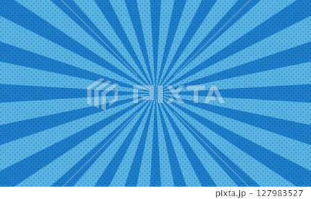 Retro comic rays blue dots backgroundのイラスト素材 [127983527] - PIXTA