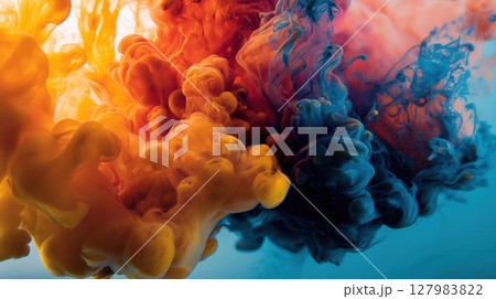 Vivid Ink Swirls in Water Vivid Ink Swirls in Water 127983822