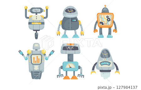 A Vibrant and Colorful Collection of Cartoon Robots Perfect for All Your Creative Projects 127984137