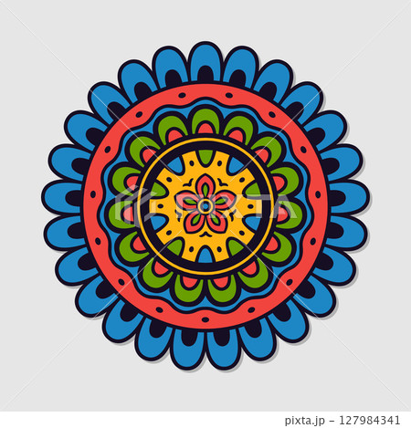 Vector floral mandala 127984341