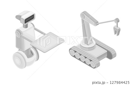 Robotic objects set. Artificial Intelligence, hi-tech technology isometric vector illustration Robotic objects set. Artificial Intelligence, hi-tech technology isometric vector illustration 127984425