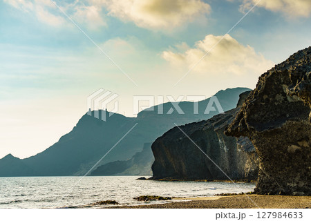 Monsul beach, Park Cabo de Gata in Spain Monsul beach, Park Cabo de Gata in Spain 127984633