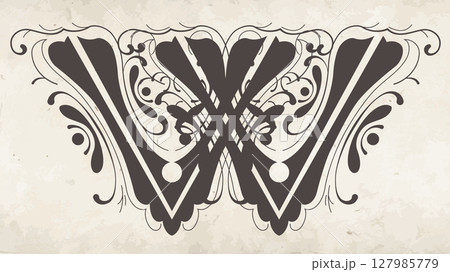 Decorative letter W Decorative letter W 127985779