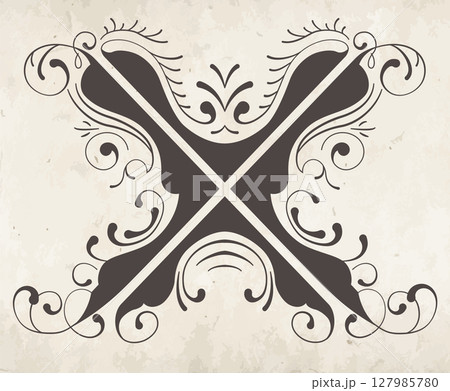 Decorative letter X 127985780