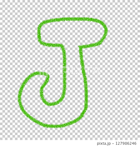 Alphabet J Handwritten letters Cute material Green Illustration Material Icon Crayon style Alphabet J Handwritten letters Cute material Green Illustration Material Icon Crayon style 127986246
