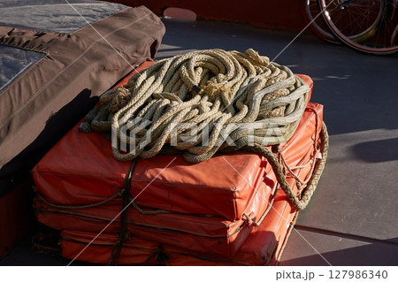 Rope in a pile 127986340