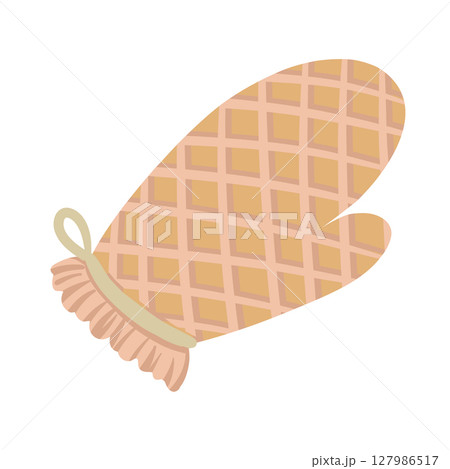 Oven mitt hand drawn cartoon doodle beige illustration. Cute vector design for kitchen theme or recipe book food blog. Web graphic culinary sticker. Baking element and home cooking safety accessory. Oven mitt hand drawn cartoon doodle beige illustration. Cute vector design for kitchen theme or recipe book food blog. Web graphic culinary sticker. Baking element and home cooking safety accessory. 127986517