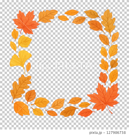 Autumn leaves frame cutout material Autumn leaves frame cutout material 127986738