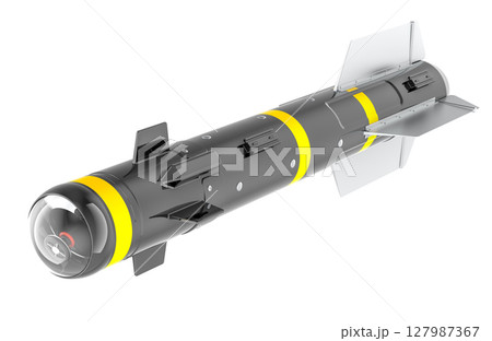 Anti-tank guided missile or hellfire missile. 3D rendering Anti-tank guided missile or hellfire missile. 3D rendering 127987367