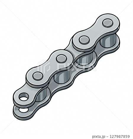 動力伝達用ローラーチェーンのイラスト 動力伝達用ローラーチェーンのイラスト 127987859