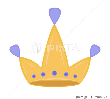 Crown, vector illustration in yellow and blue colors Crown, vector illustration in yellow and blue colors 127988073