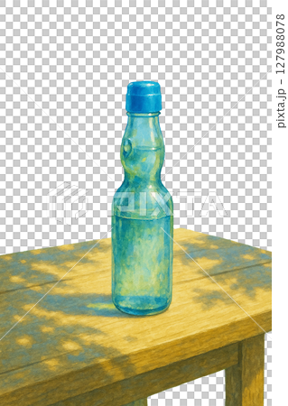 Refreshing Ramune bottle cutout material 127988078