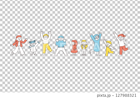 Bright people illustration set Bright people illustration set 127988321